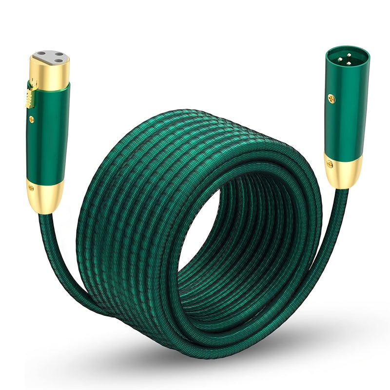 Cable XLR macho a hembra Nuosiya, 1 unidad, cable balanceado de 3 pines con conectores dorados, ideal para micrófonos, amplificadores, DMX 512, mezcladoras - 6.6 m (21.7 pies) de largo, para grabación y presentaciones en vivo, equipo de sonido en vivo |