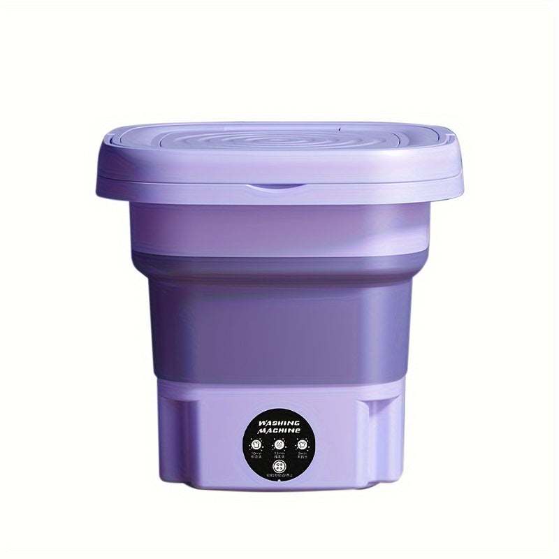 Mini Lavadora Plegable Cop Rose de 8L con Acabado Suave - Compacta y Versátil para el Hogar y Viajes de Negocios, Ideal para Prendas Delicadas, Calcetines y Ropa, Operación Silenciosa, Bajo Consumo de Energía, Enchufe Estadounidense, Lavadora Portátil