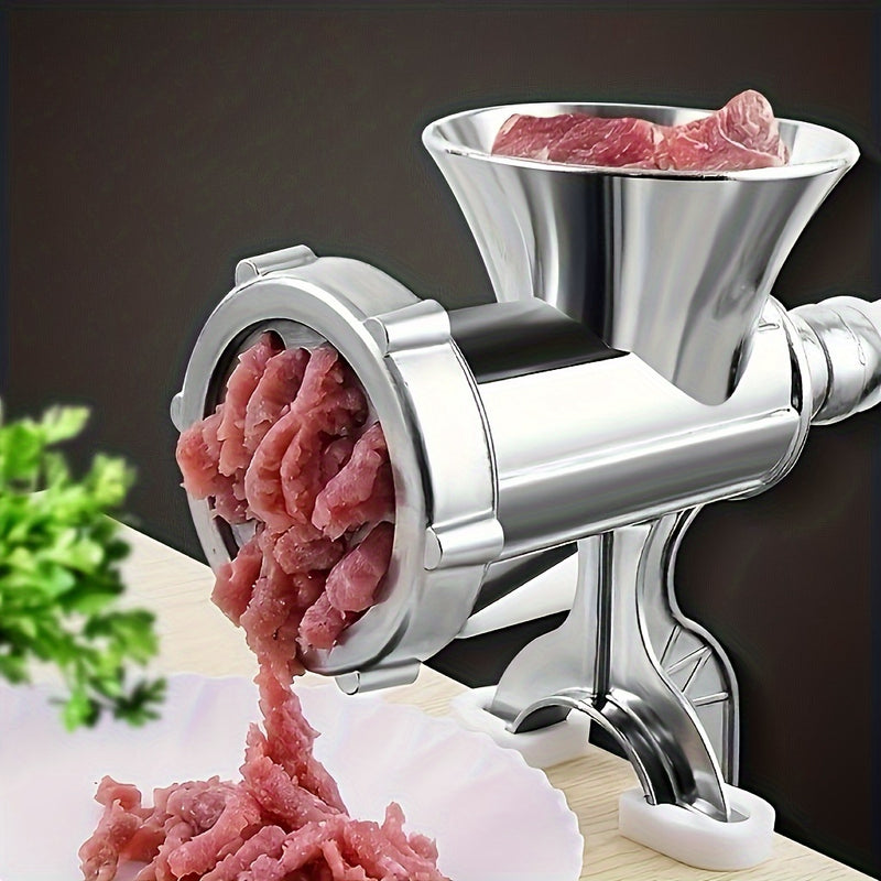1pc Molinillo de carne manual con sargentos de mesa - Herramienta multifuncional de cocina para moler carne, verduras y nueces, cuerpo de aluminio, no necesita electricidad ni baterías, Molinillo de carne de cocina | Herramienta de cocina moderna | Utens