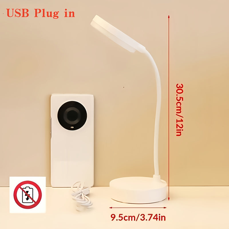 Linterna de Escritorio con Alimentación USB y Iluminación Ajustable - Diseño Elegante en Blanco para Dormitorios, Salas y Residencias Universitarias - Regalo Ideal para San Valentín o Navidad