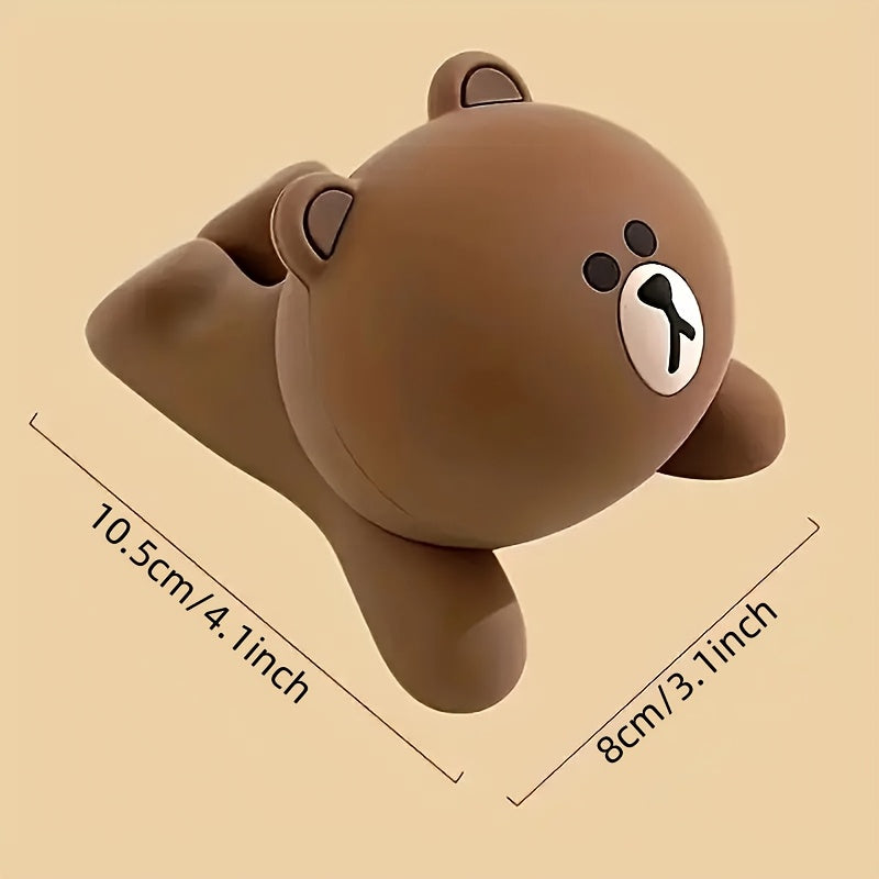Soporte para Teléfono de Oso de Peluche Impermeable de 1 Pieza, Base Decorativa de Plástico, Adecuado para Hogar y Oficina, Ideal para Regalos de Vacaciones y Cumpleaños