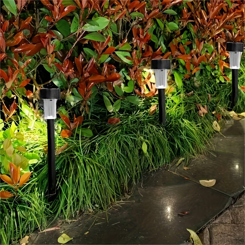 Conjunto de 10/12 Luces Solares para Exteriores, Luces LED para Jardín, Iluminación Paisajística Solar, Luz para Césped, Patio, Entrada de Coches, Jardín, Escaleras, Calle, Terraza, Festivales y Otros Elementos Decorativos al Aire Libre
