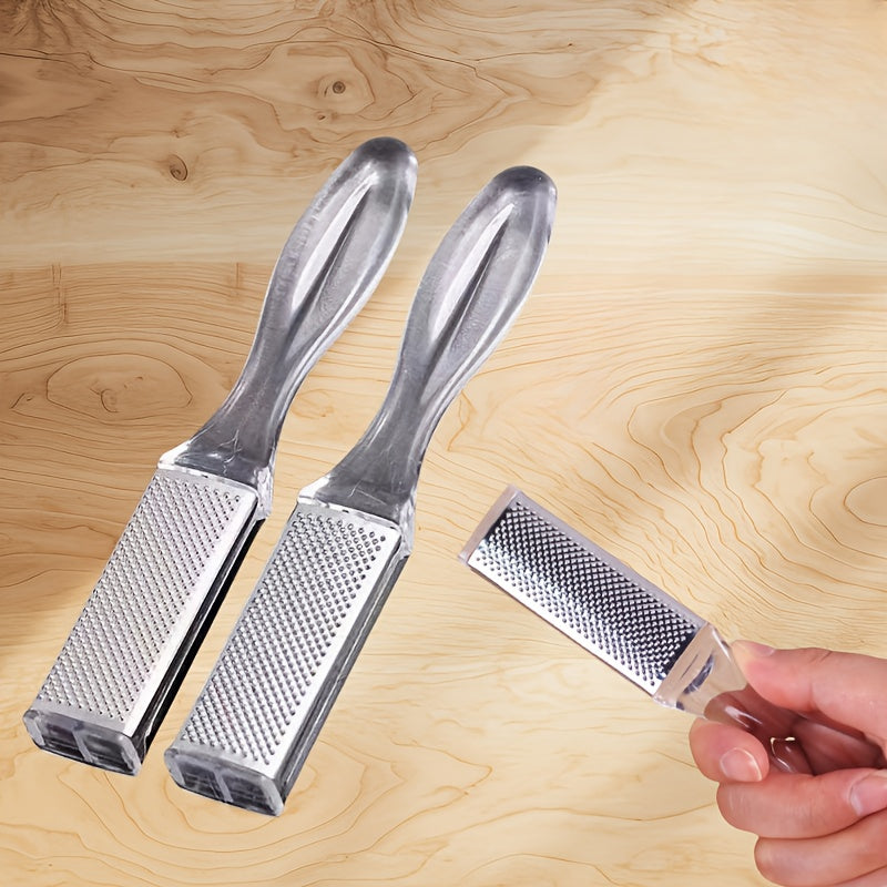 2 unidades de lima de pie de plástico hipoalergénico - Portátil, no necesita batería, ideal para viajes y uso en casa, elimina callos y piel muerta, cuidado de pies para viajes | Diseño ergonómico | Lima de pie duradera