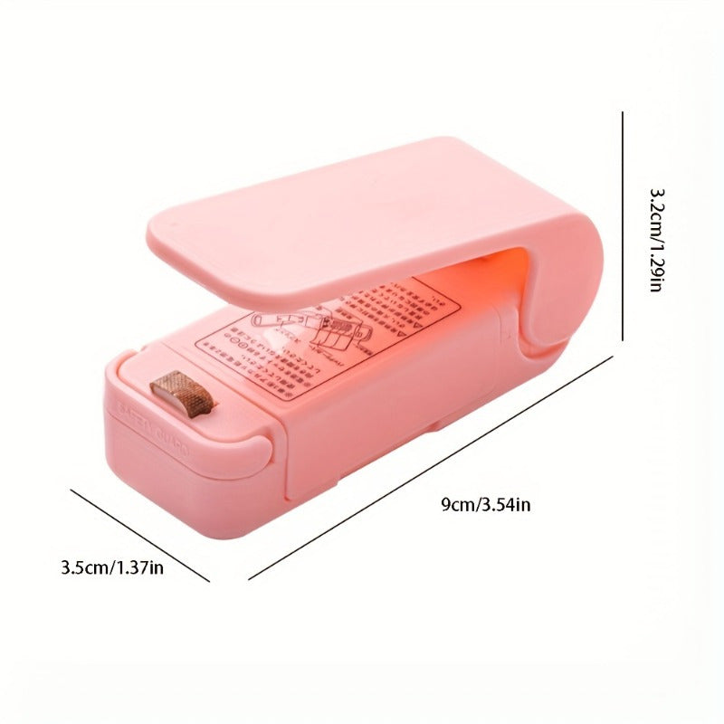 1 pieza de sellador de bolsas de plástico ABS compacto para frescura, fácil de usar, dispositivo de conservación de alimentos portátil, accesorio de almacenamiento de alimentos | Sellador de bolsas de aperitivos portátiles | Artículo de cocina duradero