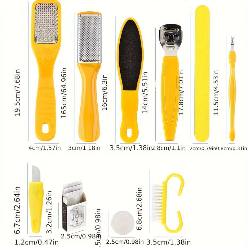 Fichas de pie para luz muerta beige, talón y kit de eliminación - Incluye raspador, piedra y piedra de pumita para un cuidado suave y beige