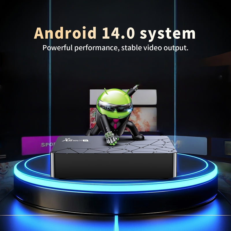 Mini X88 con Android 14.0, 2GB RAM, 16GB ROM, RK3518 Quad-Core Cortex-A53 de 64 bits, Soporte para Decodificación de Video 4K, WiFi Dual 2.4G/5.0GHz, Ethernet 10/100m, BT 5.0 y Asistente de Voz