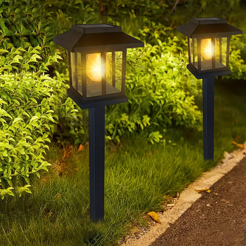 Juego de 2/6/12 luces solares para jardín, lámparas LED exteriores con energía solar, encendido automático al anochecer, diseño moderno en blanco cálido, para patio, camino, jardín, entrada