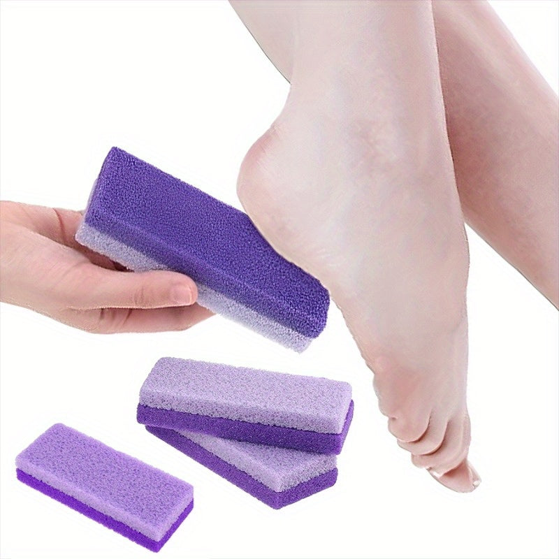 Piedra pómez morada para pies duros luz beige y removedor - limpiador de pies manual no eléctrico con mango ergonómico, sin fragancia para hogar, viajes, spa - regalos de San Valentín y Año Nuevo, herramienta de cuidado de pies, diseño elegante, textura