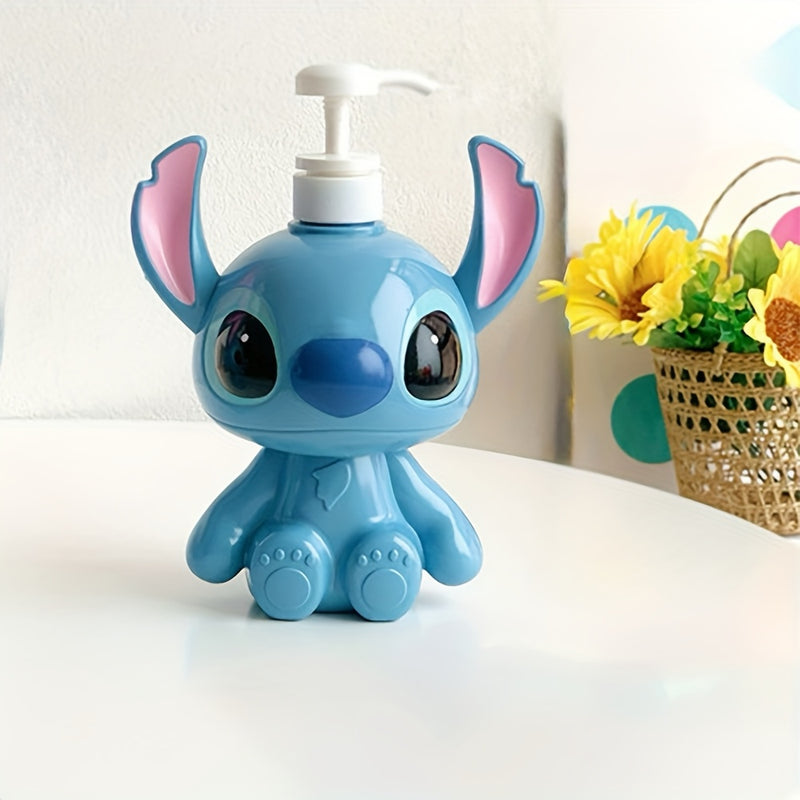 1 Unidad, Botella Vacía Grande De Stitch De Disney - Diseño De Personaje Lindo Para Baño/Champú/Lavado De Manos/Dispensador De Loción, Material Plástico Para Decoración De Baño Y Cocina, Regalo Perfecto Para Halloween Y Navidad
