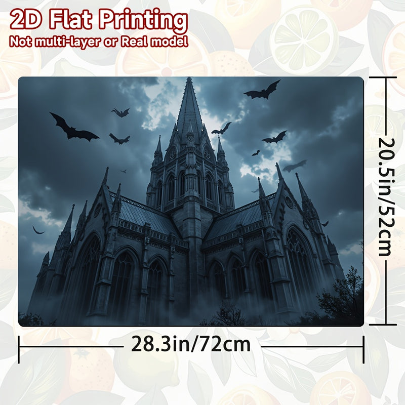 1 pieza, Protector de estufa con diseño 2D plano, Temática Halloween Zombi Noche Oscura Aterrador, Poliéster, Ideal para encimeras de cocina, cocinas, lavadoras y protectores de paneles de secadora, accesorios elegantes para cocina, 2D Plano