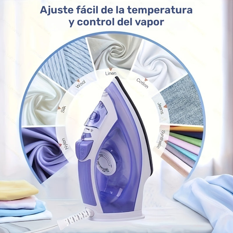1 pieza de 1200W, plancha de vapor de alta potencia para ropa, plancha de vapor para ropa, base antiadherente, mano de obra doméstica, baja temperatura, hermética, alta presión, vapor, temperatura ajustable, antiobstrucción, multifuncional, agua pulveriz