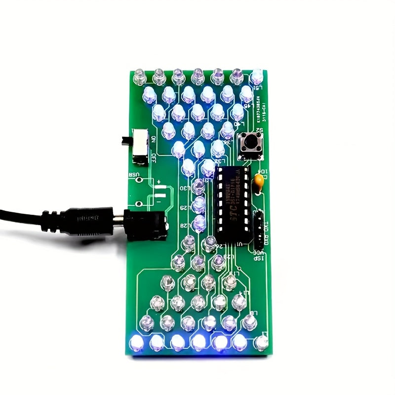 Kit de Temporizador Electrónico DIY 5V Divertido con Luces LED y Placa PCB Doble Capa Precisa, 84*40mm