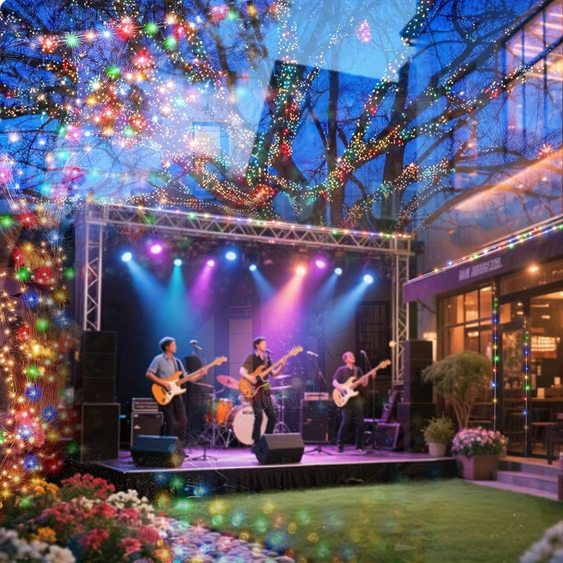 1pc decoración de luces LED para escenario, lámpara solar exterior IP65, 8 modos, iluminación ambiental para escenarios, ideal para jardines, fiestas, bodas, Halloween y Navidad