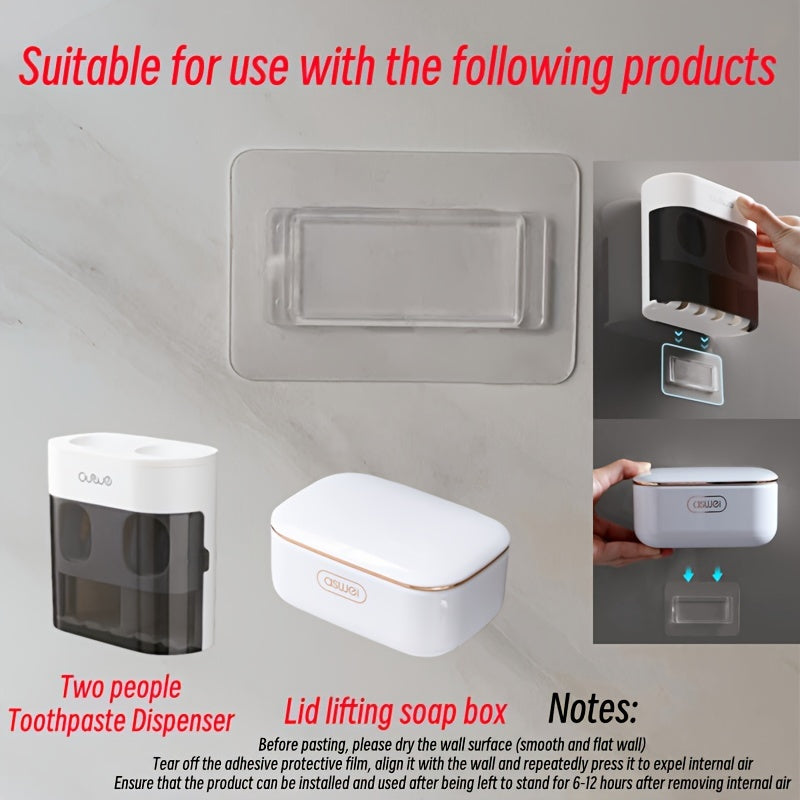 Juego de 3 accesorios de baño, Parches adhesivos para montar en la pared sin perforar agujeros, que no dañan las paredes ni se caen, adecuados para una fuerte adhesión de la mayoría de los productos en nuestra tienda