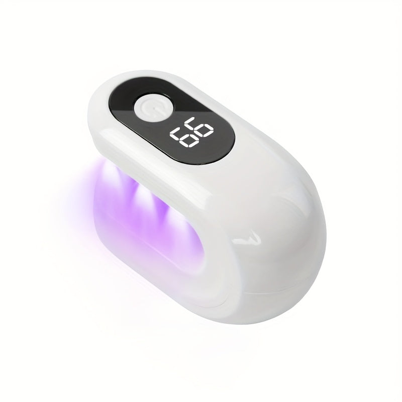 Linterna Portátil para Uñas con Pantalla LCD Digital, Endurecedor de Gel USB que Seca en 3 Segundos, Lámpara Compacta para Hogar y Salón - /Blanco - Compatible con Acrílico, Gels LED, Equipo de Pedicura, Tecnología Inteligente, Ideal para Aficionados a l