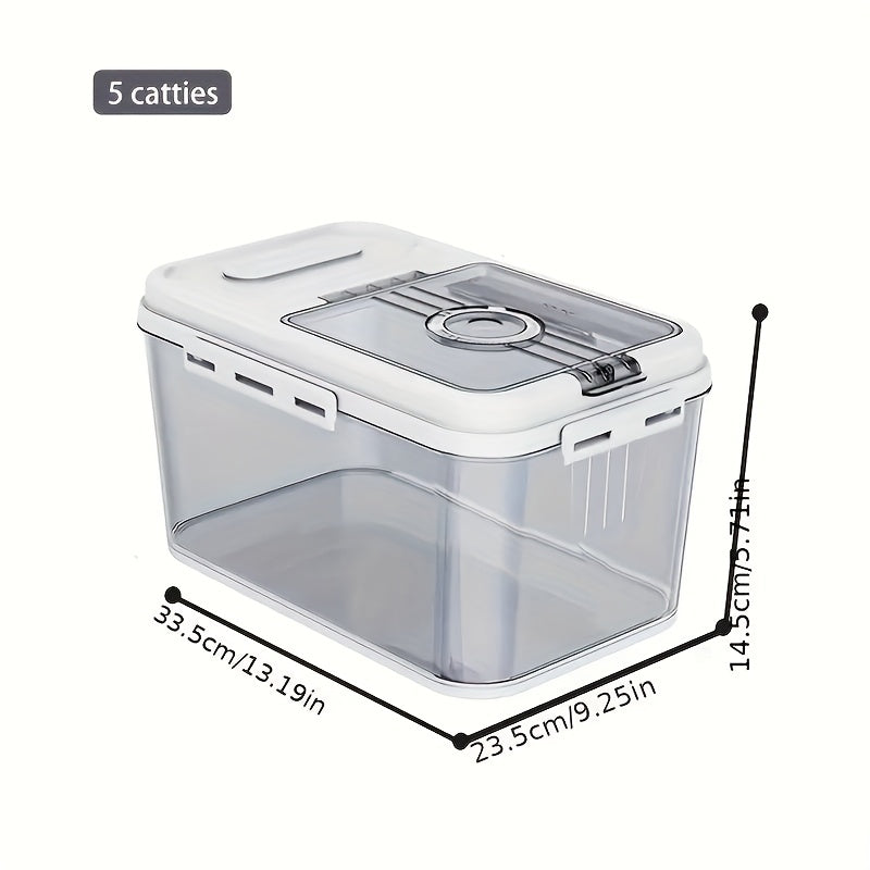 Contenedor de almacenamiento de arroz hermético con tapa transparente - Prueba contra insectos y humedad, dispensador de granos de plástico duradero para la organización de la cocina