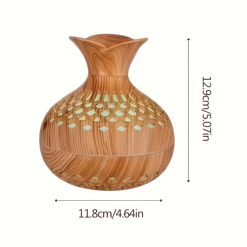 Difusor de aromaterapia de gran capacidad con diseño en madera real, alimentado por USB, iluminación suave para mejorar la calidad del aire, ideal para sala y dormitorio