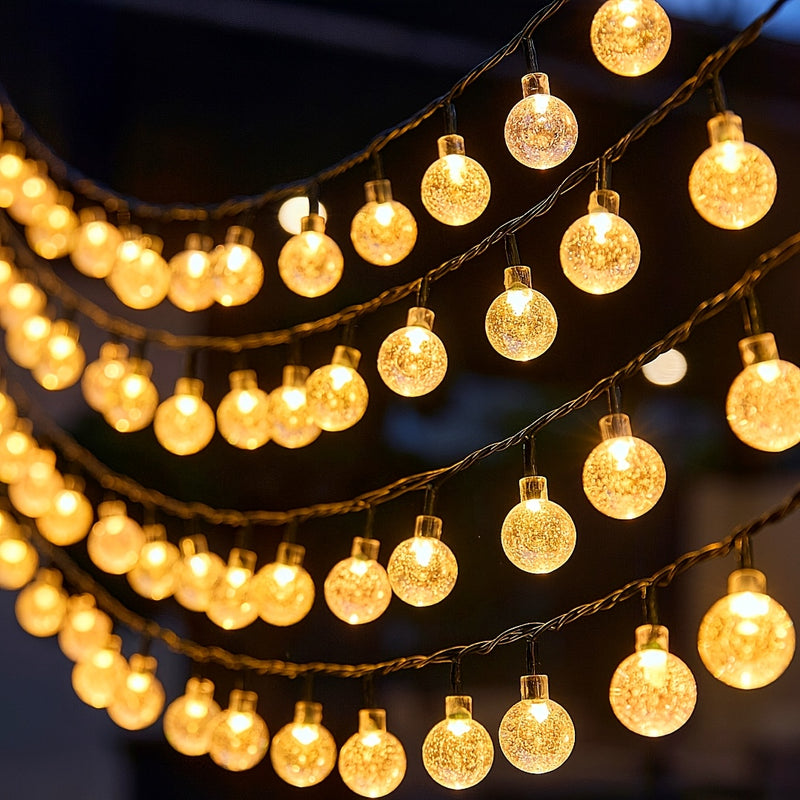 Luz solar de burbujas, 14 metros con 80 luces