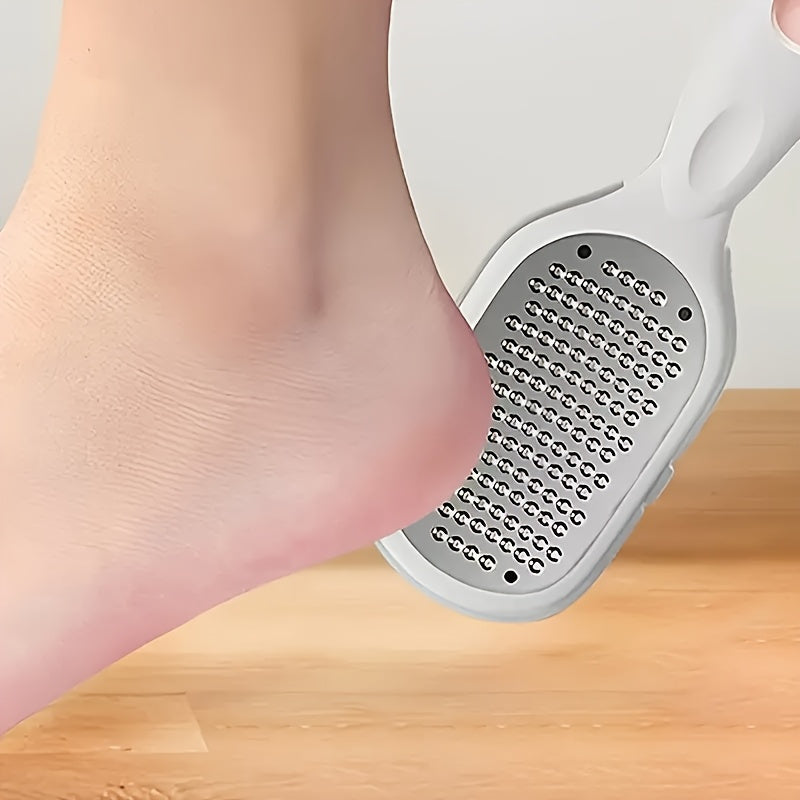 Juego de Lima y Raspador Metálico Antialérgico para Pies - Ideal para Suavidad y Cuidado en Beige Claro Seco | Herramienta Esencial para Pedicura Duradera | Exfoliación de Pies