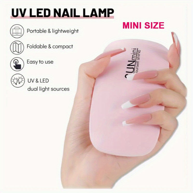 Linterna Portátil Mini para Uñas, Ideal para Gel y Secado, Diseño Plegable con Alimentación USB