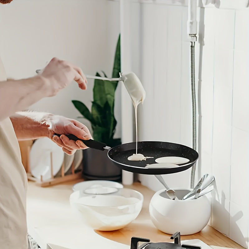 SHAON Sartén para Crêpes de 10 pulgadas Antiadherente, Aluminio Negro, Mango Resistente al Calor, Versátil para Gas, Eléctrico, Cocedor de Arroz, Ideal para Tortillas, Bistecs, Huevos Revueltos y Más, Esenciales para el Desayuno | Sartén Elegante para Cr