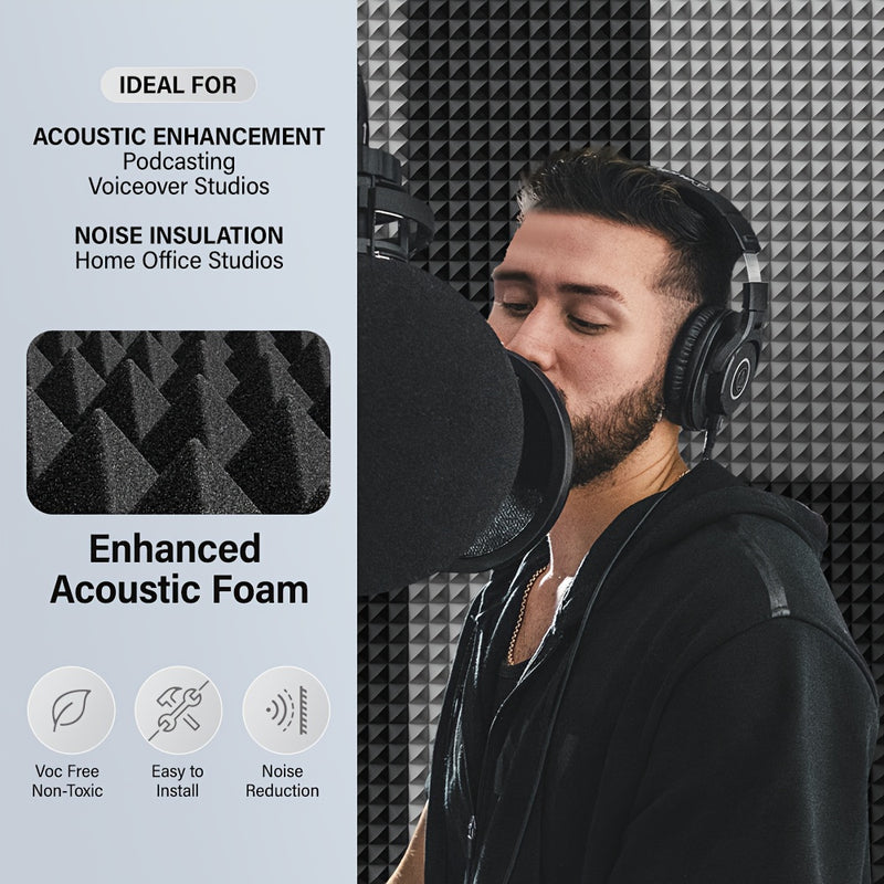 1-Pack TMJD MISS Paneles de Aislamiento Acústico Piramidal - Paneles de Tratamiento Acústico 30-35kgsm, Grandes 121.92x60.96x5.08 cm para Estudios en Casa, Cines y Grabacións - Reducción de Ruido, Control de Ecos - Compatible con Home Theater, Podcasts y