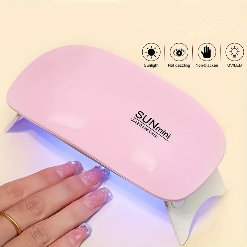 Lámpara LED SUNmini para manicura, diseño plegable, portátil y liviana, ideal para viajes y uso en casa, perfecta para salones de uñas y manicura en el hogar, cuerpo de plástico duradero, accesorio para arte en uñas, alimentación por USB