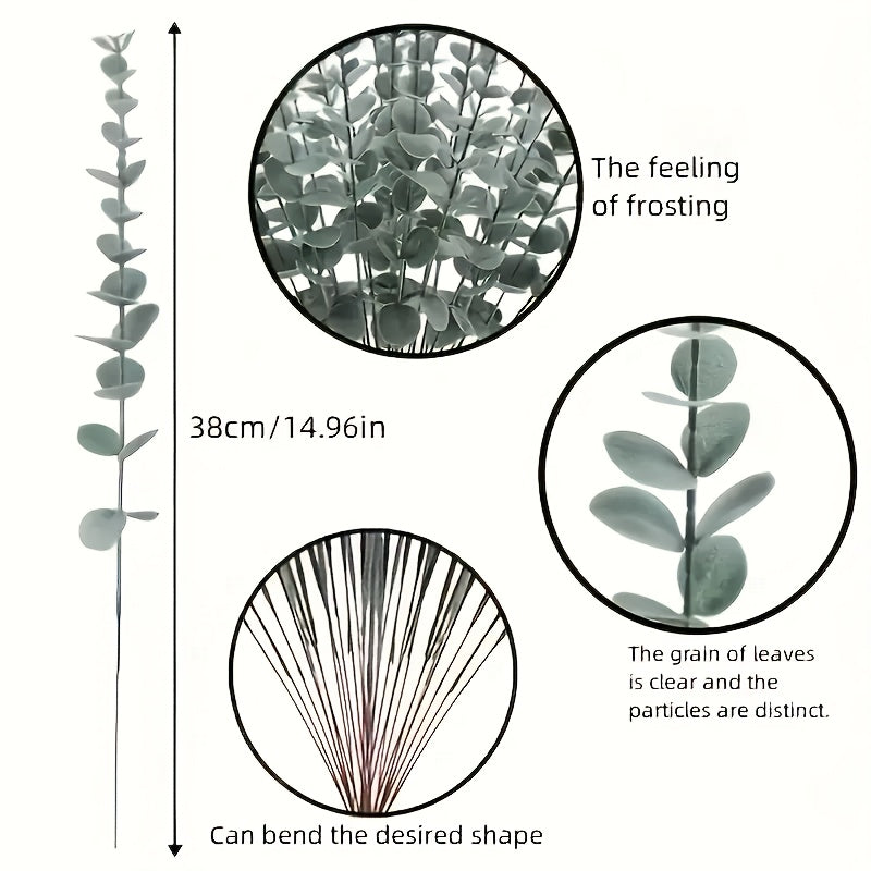 Ramas de Eucalipto Artificial Realistas Sin Mantenimiento 70/90 - Perfectas para Decoración del Hogar, Bodas, Primavera y Verano, Día de San Patricio, Artesanías de Pascua | Planta de Plástico Versátil para Mesa