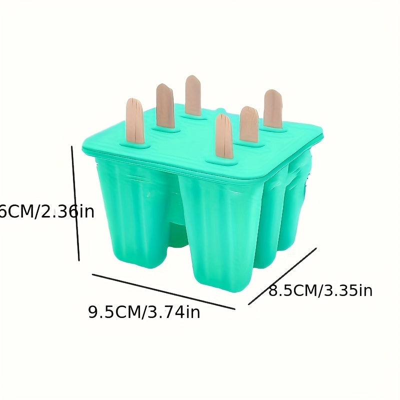 Formas para paletas de hielo, moldes para paletas de silicona de un solo paquete o dos piezas libres de BPA, reutilizables y de fácil desmoldeo (verde y azul)