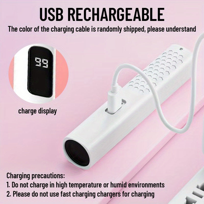 Linterna Portátil MACROCOSM para Curado de Esmalte y Detección de Manchas, Mini Antorcha 395nm con Temporizador Decremental, Diseño Ligero en ABS, Batería Recargable USB, Opciones /Blanco para Uso Doméstico e Hotelero, Linterna Recargable, Herramienta de