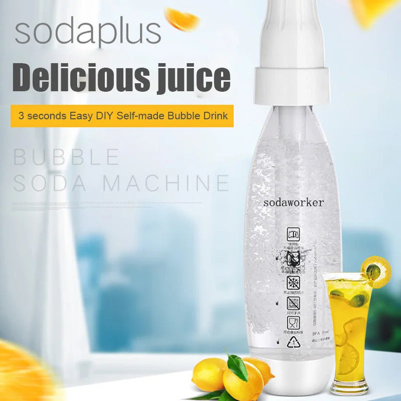 Maquinilla Portátil de Soda - Agua con Gas y Refrescos Caseros en 3 Minutos, Sin Necesidad de Electricidad, Diseño Circular Compacto para Hogar, Cocina o Viaje - Haz Seltzer Fresco, Cola, Bebidas de Limón-Lima, Máquina de Soda Doméstica, Gadget de Cocina