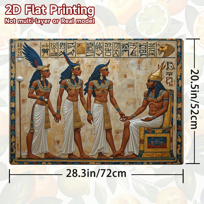 1pc Protector de Estufa con Deidades Egipcias - Decoración Antigua Egipto con Anubis y Horus, Superficie Antideslizante para Cocinas a Gas/Electricidad/Inducción - Resistente a Rayaduras y Calor, Fácil Limpieza en Poliéster, Diseño Hieroglífico, Impresió
