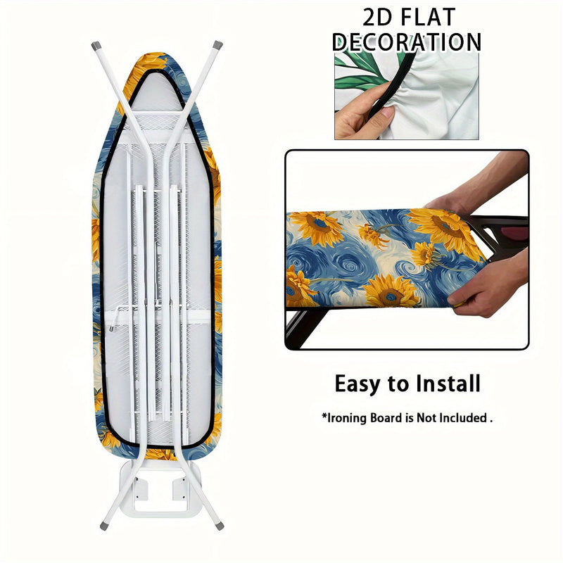Fundas Lavables para Tabla de Planchar con Estampado Floral Azul - Compatible con la Mayoría de Tablas Prensa, Decoración para Lavandería, Accesorios Fáciles de Instalar (Tabla no Incluida) - Diseño Vibrante y Material Duradero