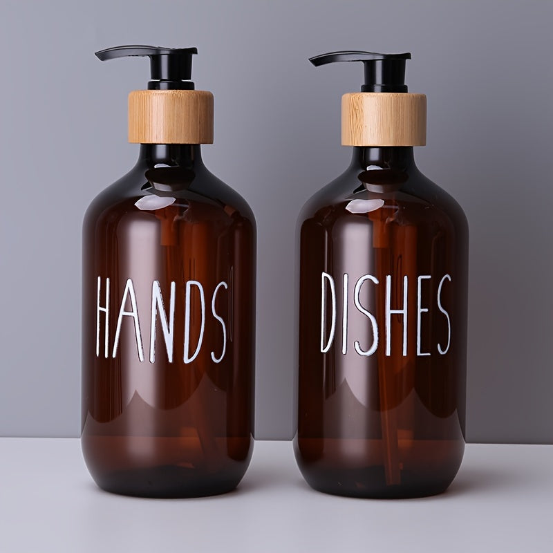2 Piezas, Dispensador De Jabón De Plástico, Botella De Loción Para Encimera, Dispensador De Jabón Para Manos Y Platos, Botella Vacía Recargable, Decoración Para El Hogar, Accesorios De Baño
