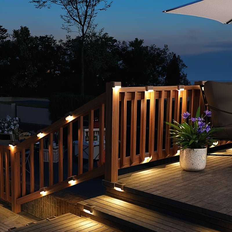 10 luces solares LED para jardín, iluminación exterior para caminos con accesorios de instalación, luces para cercas desmontables semiempotradas, ideal para jardín, escaleras, entrada, patio y paisajismo | Luces LED modernas | Batería de níquel, luces pa