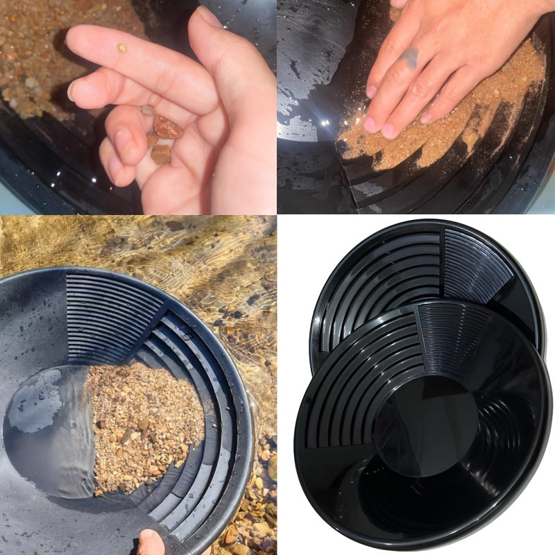 Juego de Herramientas para Lavado Dorado Manual de 2 piezas, Sartén Dorada de Plástico Duradero, Herramientas para Lavado Dorado al Aire Libre, Herramientas Minales Portátiles Multipropósito para Minería, Exploración y Jardín