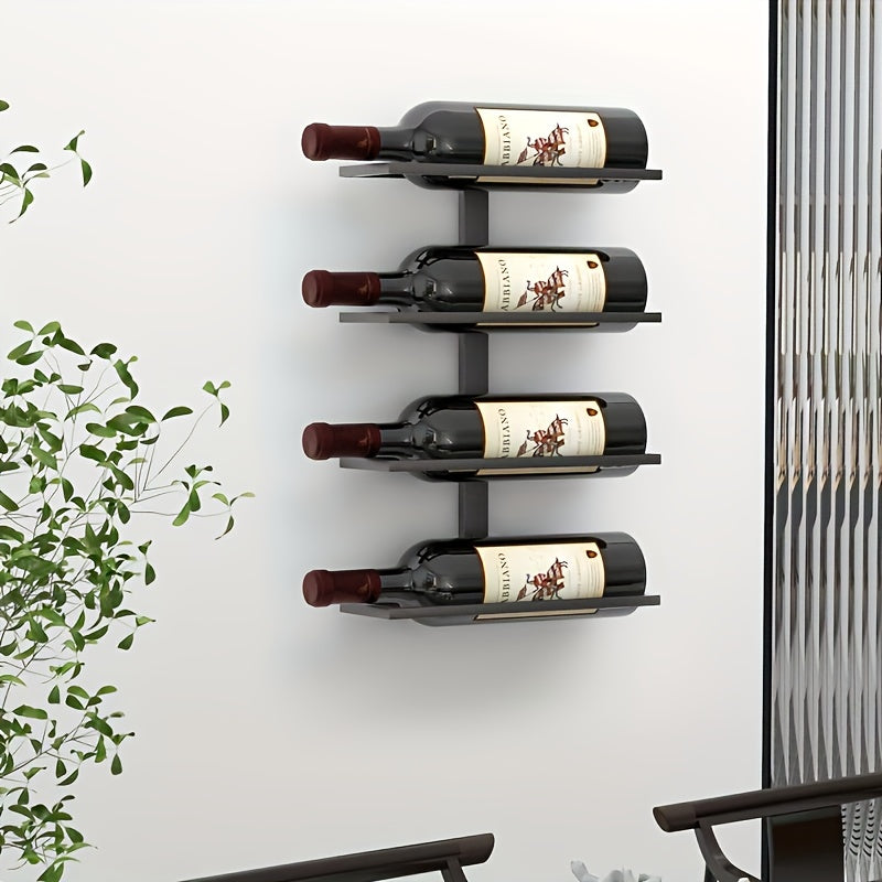 Estante de bar montado en la pared para exhibir botellas rojas, un pieza decorativa creativa para tu bar.