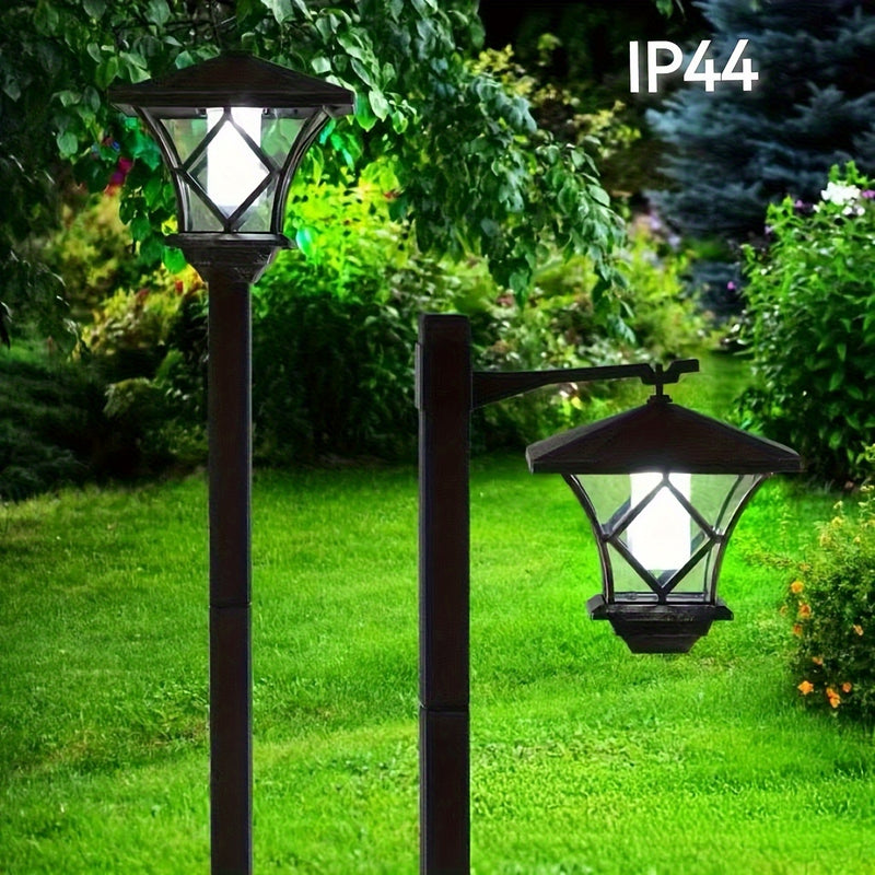 1.5m Luces solares LED para jardín - Lámpara de césped de doble uso con acabado pulido, iluminación de senderos y paisajes, perfecta para patios, jardines, céspedes y decoración navideña, carga solar, control de interruptor, batería de níquel, luces para