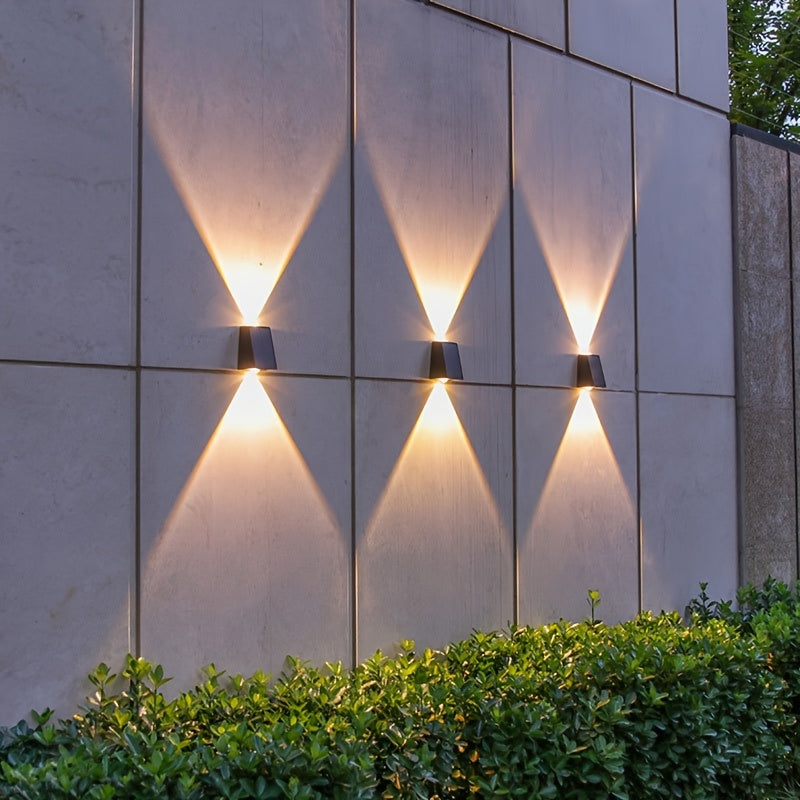 2 unidades, Lámpara solar de pared con LED de alto lumen para jardín, patio, porche y garaje, decoración de jardín