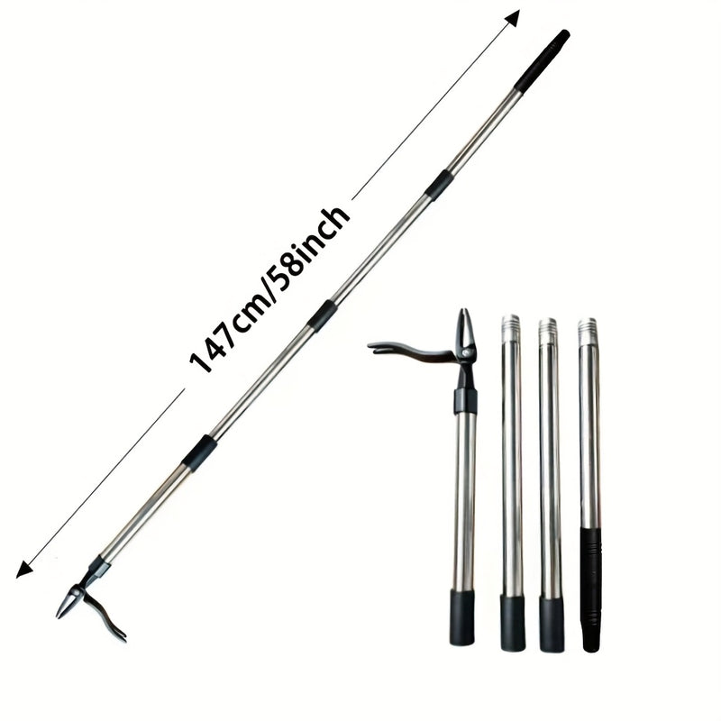 Herramienta de arrancador manual de acero inoxidable - Mango ergonómico, púas ajustables para la extracción de raíces profundas, herramienta de arrancador duradera para el hogar y el uso profesional, herramienta de arrancador, jardinería profesional, aca