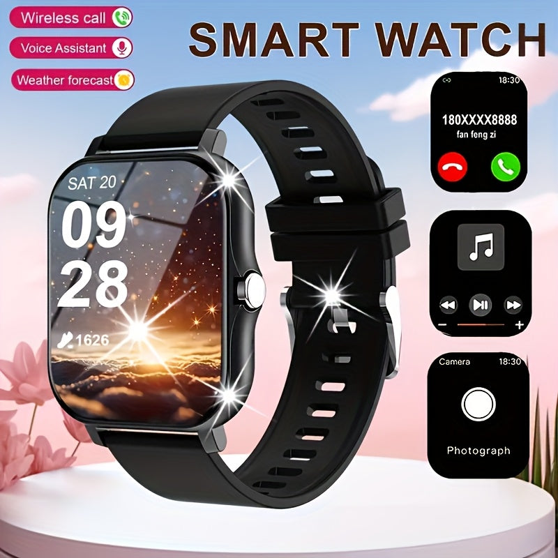Reloj Inteligente Unisex con Llamadas Inalámbricas, Asistente de Voz AI, Pantalla Táctil Completa, Notificaciones de Mensajes y Múltiples Modos Deportivos - Compatible con Teléfonos Android y Apple