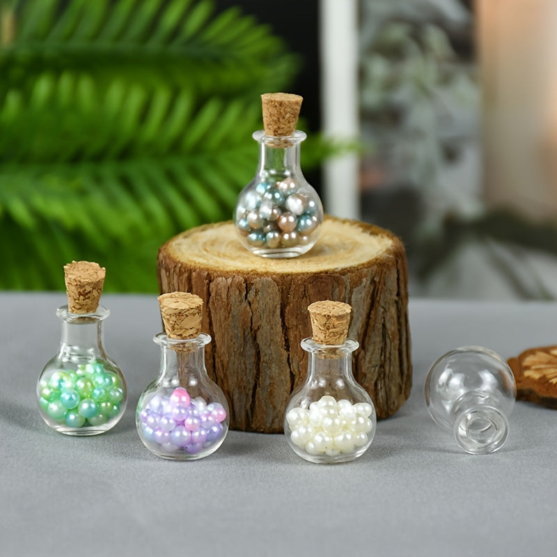 Juego de 50 Pequeños Recipientes de Vidrio con Tapones de Corcho, Ideales para Exhibiciones de Pociones en Miniatura, Perfectos como Detalles Decorativos en tu Hogar, Oficina o Escritorio