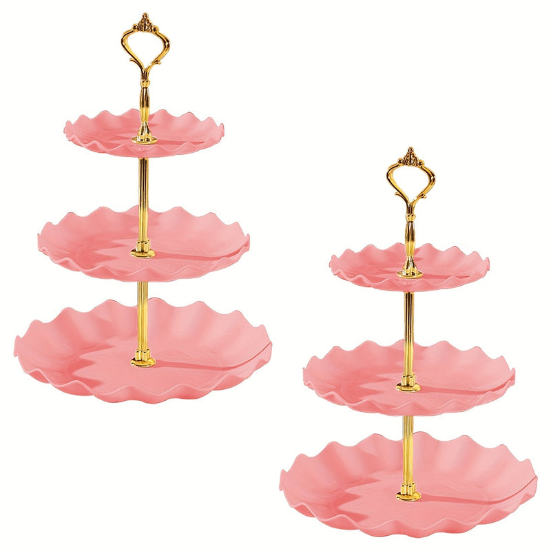 Juego de 2 Piezas para Exhibición de Postres Estilo Medio Oriente con Soporte para Tartas y Cupcakes, Ideal para Bodas y Ceremonias de Graduación