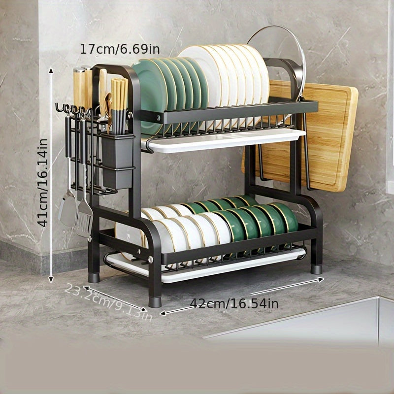 Caja de almacenamiento de cocina de acero inoxidable con sistema de drenaje, multifuncional, para platos, tazones y cubiertos, duradero para servicio de alimentos, 1 unidad
