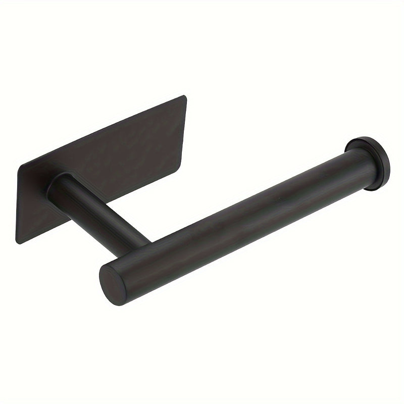 Soporte para papel higiénico de acero inoxidable elegante, 1 unidad, montaje en pared sin taladro con doble opción de instalación, ideal para baño y decoración de baño