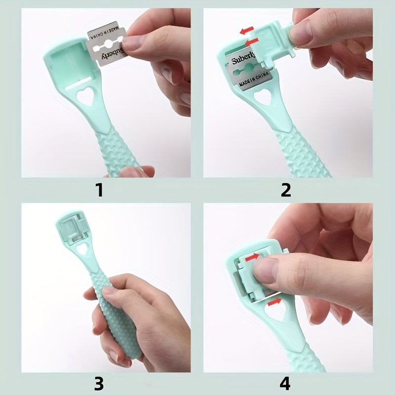 2 Piezas de Raspador y Recortador de Pies Resistente - Herramienta Manual para Pedicura con Agarre Antideslizante, Sin Electricidad/Batería - Para Hogar o Salón, Uñas Encarnadas (Beige Claro) - Regalo Ideal para Cuidado de Uñas, Esenciales de Pedicura, B