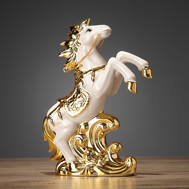 Elegante Figura de Caballo de Cerámica - Perfecta para Decoración de Hogar y Oficina, Regalo Ideal para Cumpleaños y Ocasiones Especiales