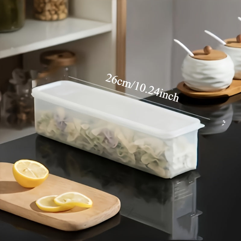4 contenedores de plástico transparente para alimentos con tapa - Reutilizables, libres de BPA, organizadores de PP para el congelador - Ideales para chalotes, cilantro, jengibre, ajo, fideos, huevos y más - Imprescindible para organizar la cocina