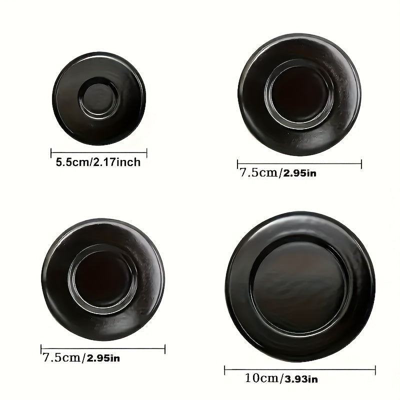 Un juego de 4 tapas para estufa de gas, adecuadas para estufas Sabaf - cubiertas de repuesto duraderas sin baterías, opciones de tamaño múltiples incluyendo 55mm, 75mm y 100mm