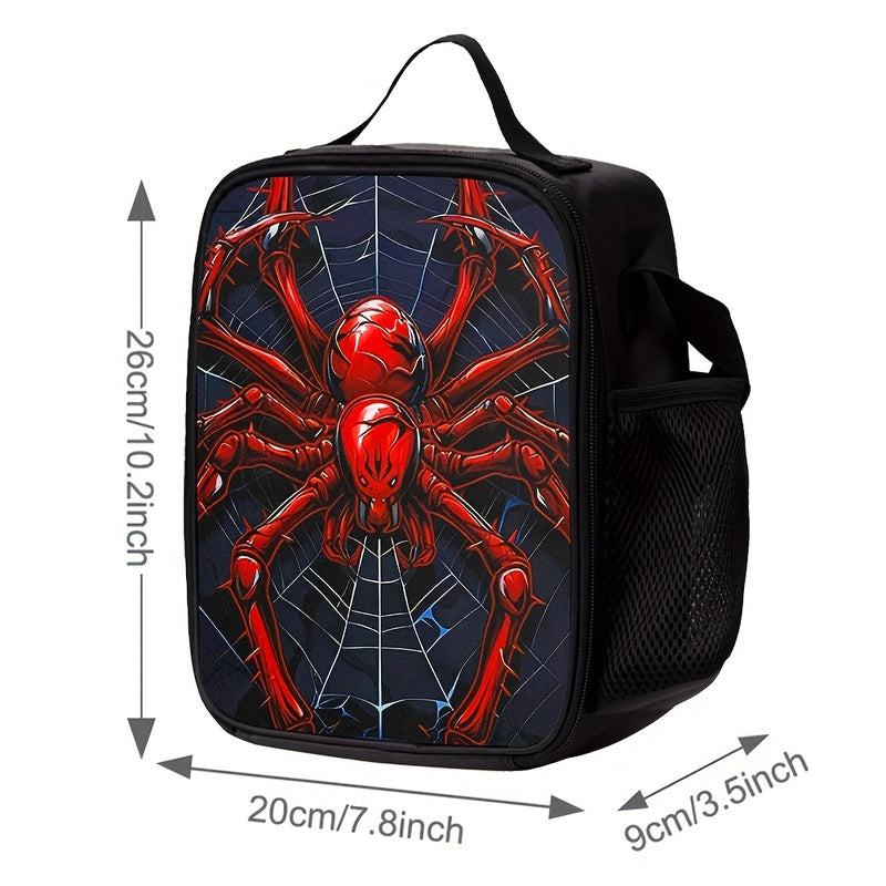 Bolsa de Almuerzo Araña, Tote Aislada para Trabajo, Viajes y Picnics, No Contacto con Comida, Vuelta al Colegio